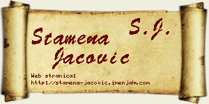 Stamena Jačović vizit kartica